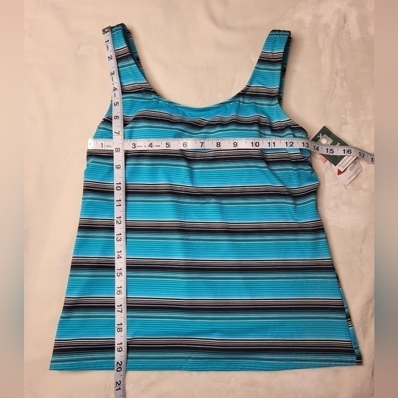 LL Bean Swim Top. Ladies Size 4. Blue & Black Stripes. New - Picture 5 of 6
